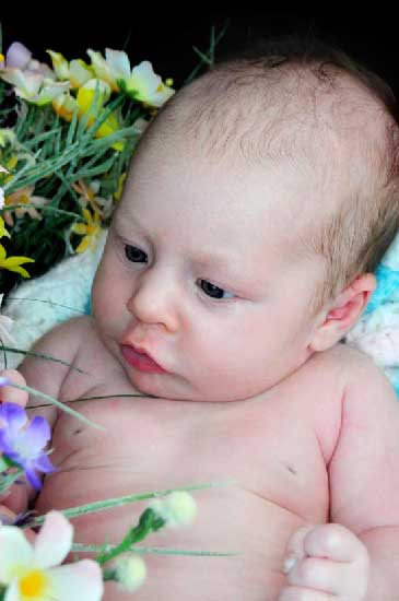 Spring portrait of baby