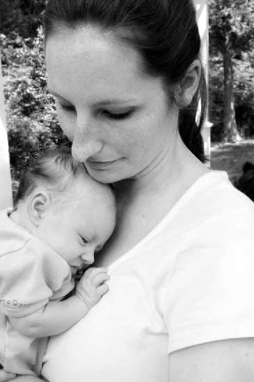 Mom and her infant baby